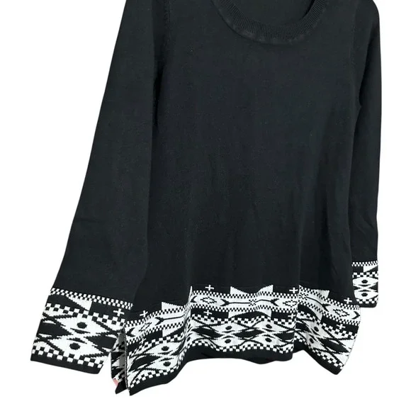 Birch NY Black Geometric Print Long Sleeve Sweater Size S - Picture 6 of 7